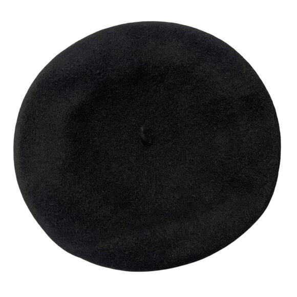 Vintage Lake Of Isles Black Wool Adult Size L Beret Cap Hat - Picture 10 of 11